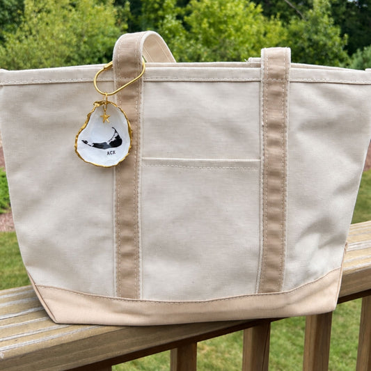 Oyster Shell Tote Bag Charm - Nantucket