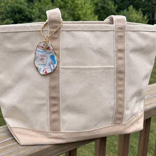 Oyster Shell Tote Bag Charm - Mahjong