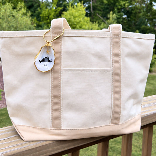 Oyster Shell Tote Bag Charm - MV