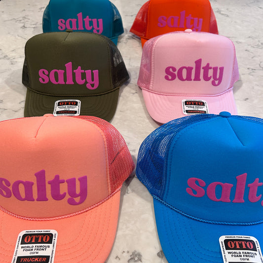 SALTY - Trucker Hats with Puff Text