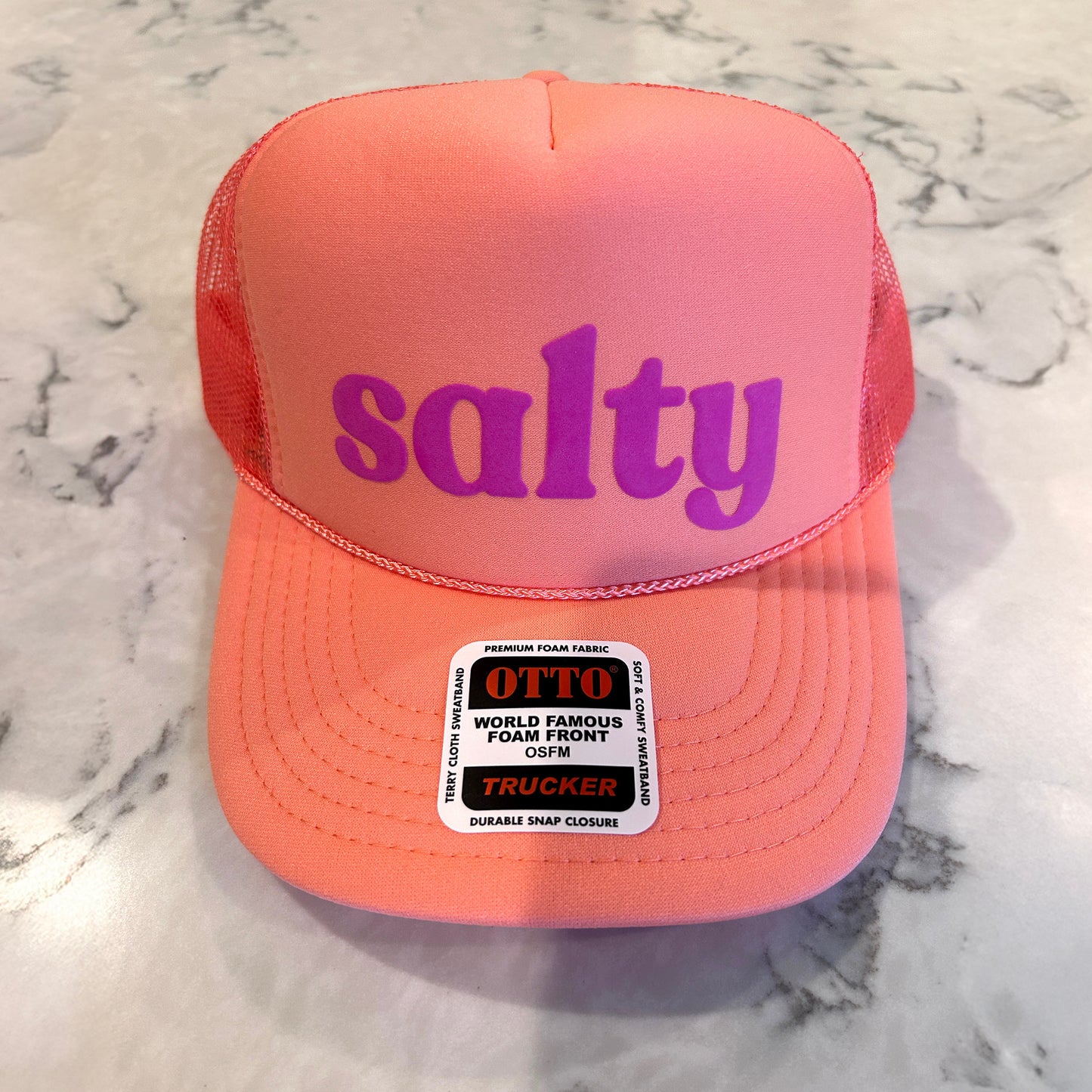 SALTY - Trucker Hats with Puff Text