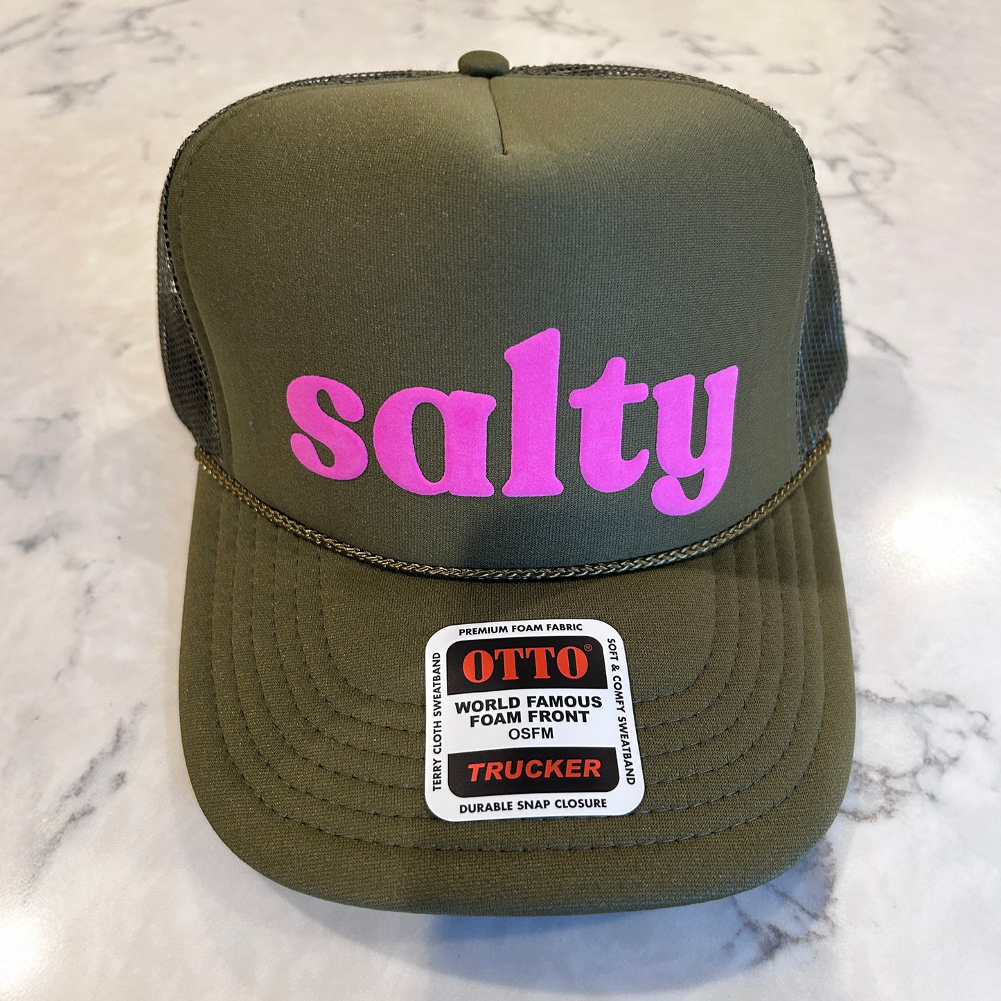 SALTY - Trucker Hats with Puff Text