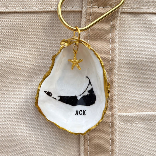 Oyster Shell Tote Bag Charm - Nantucket