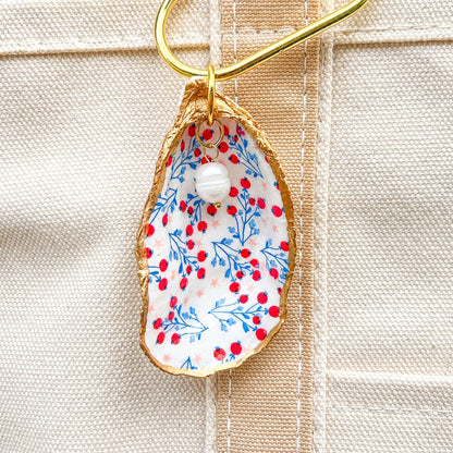 Oyster Shell Tote Bag Charm - Cherries