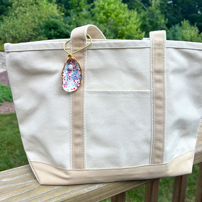 Oyster Shell Tote Bag Charm - Cherries