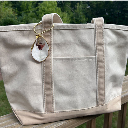 Oyster Shell Tote Bag Charm - Espresso Martini