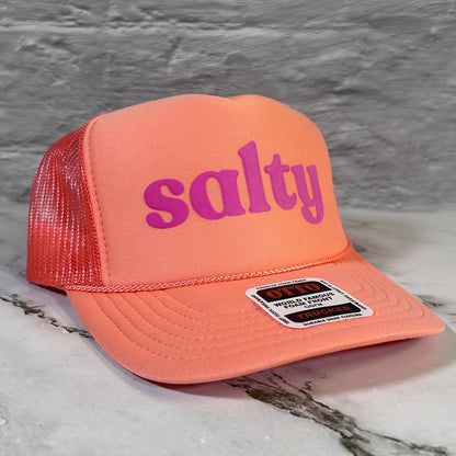 SALTY - Trucker Hats with Puff Text