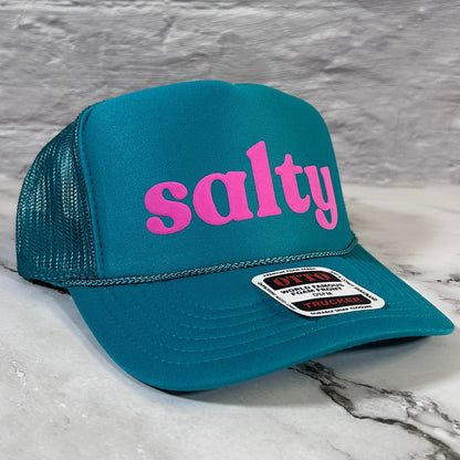 SALTY - Trucker Hats with Puff Text