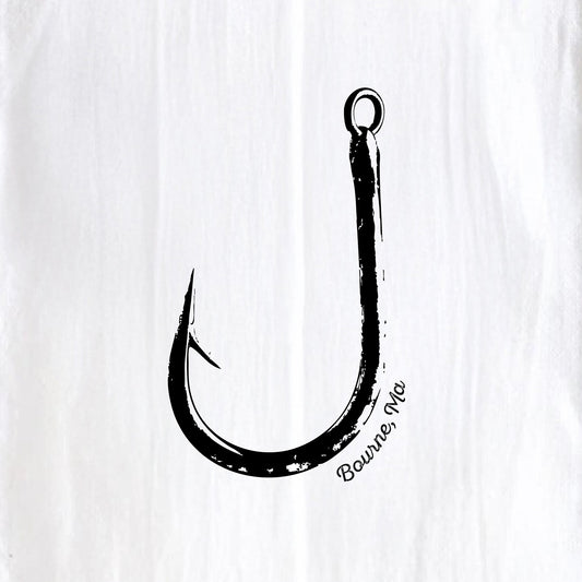 Fish Hook, Bourne, MA - Kitchen Towel