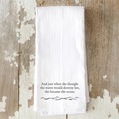 She Became the Ocean Tea Towel