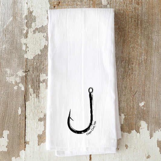 Fish Hook, Cape Cod, MA - Kitchen Towel