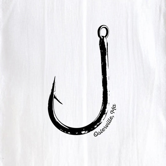 Fish Hook, Osterville, MA - Kitchen Towel