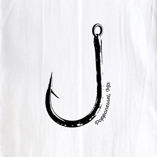 Fish Hook, Popponesset, MA - Kitchen Towel