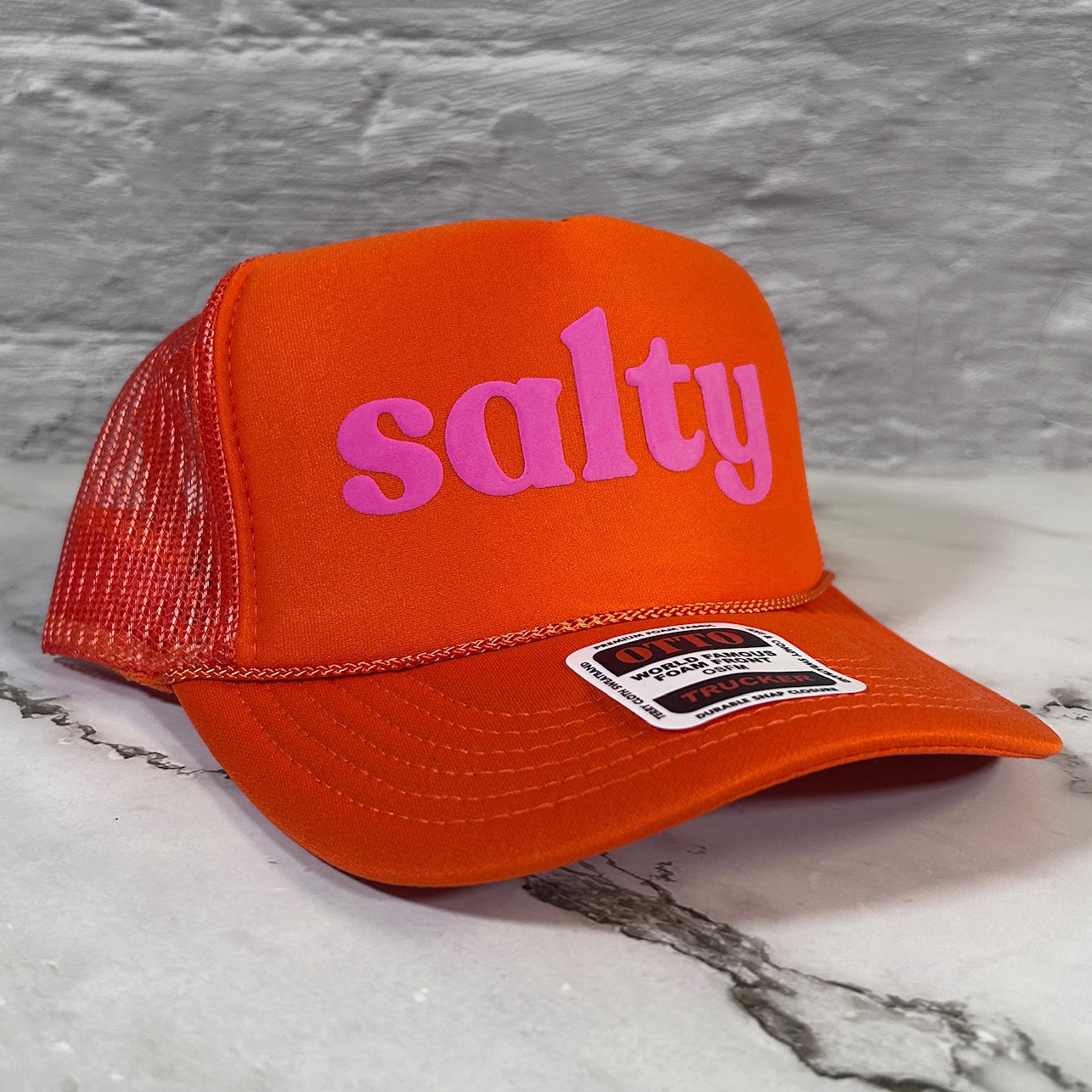 SALTY - Trucker Hats with Puff Text