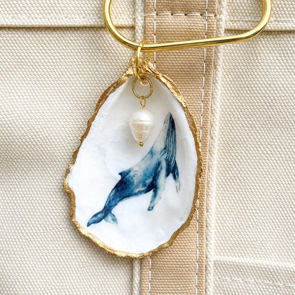 Oyster Shell Tote Bag Charm - Whale