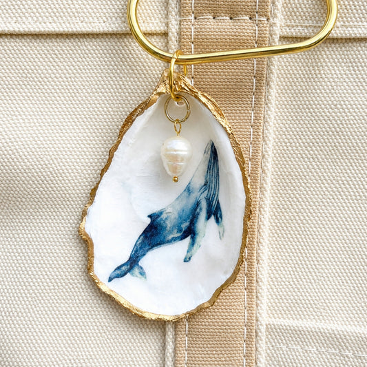 Oyster Shell Tote Bag Charm - Whale
