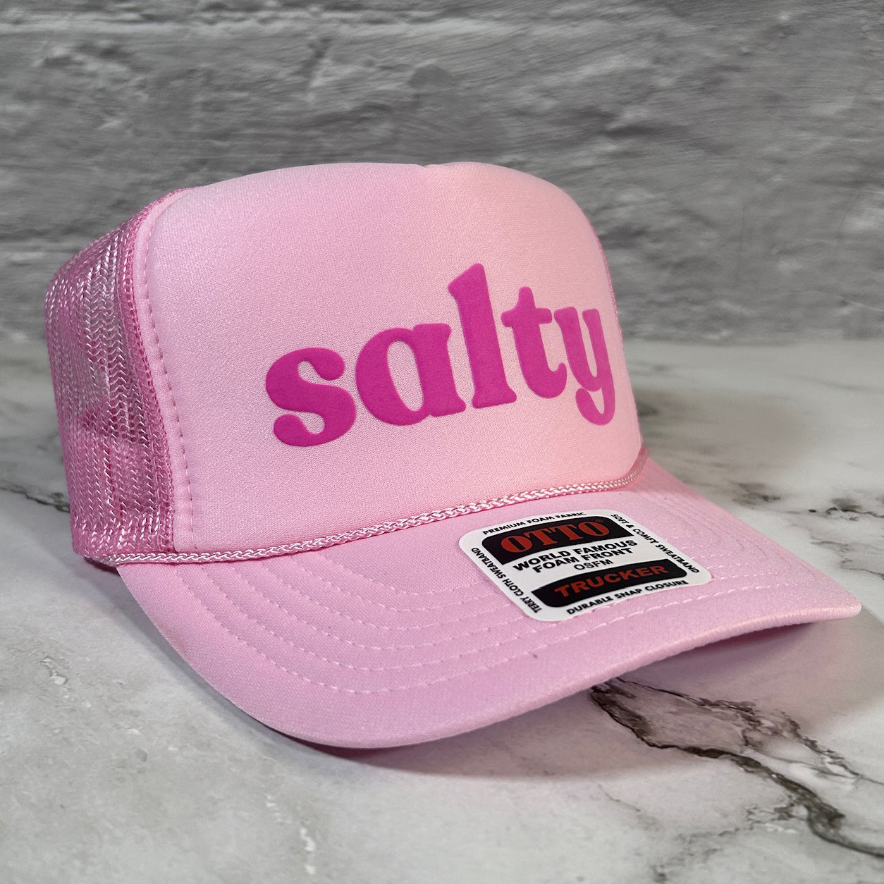 SALTY - Trucker Hats with Puff Text