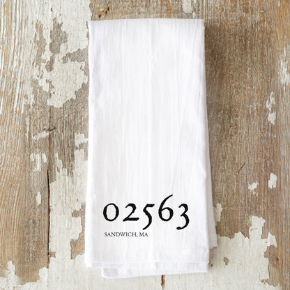 Zip Code(s) Tea Towel