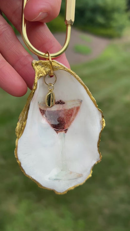 Oyster Shell Tote Bag Charm - Espresso Martini