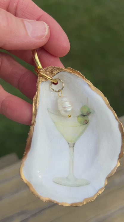 Oyster Shell Tote Bag Charm - Martini