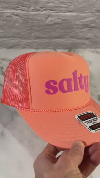 SALTY - Trucker Hats with Puff Text